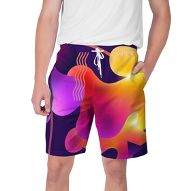 Мужские шорты 3D с принтом Rainbow T-Shirt в Белгороде,  полиэстер 100% | прямой крой, два кармана без застежек по бокам. Мягкая трикотажная резинка на поясе, внутри которой широкие завязки. Длина чуть выше колен | colorful | rainbow | градиент | иллюстрация | линии