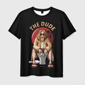 Мужская футболка 3D с принтом THE DUDE (Big Lebowski) , 100% полиэфир | прямой крой, круглый вырез горловины, длина до линии бедер | abide | big | dude | jeff | lebowski | the | большой | лебовски | фильм | чувак