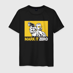 Мужская футболка хлопок с принтом Mark It Zero (Большой Лебовски) в Курске, 100% хлопок | прямой крой, круглый вырез горловины, длина до линии бедер, слегка спущенное плечо. | abide | big | dude | jeff | lebowski | the | большой | лебовски | фильм | чувак