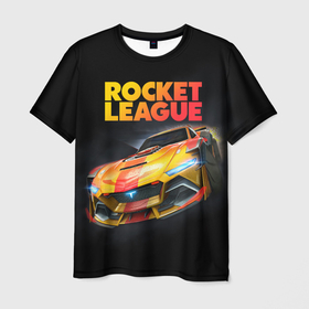 Мужская футболка 3D с принтом Rocket League   Рокет Лига в Белгороде, 100% полиэфир | прямой крой, круглый вырез горловины, длина до линии бедер | Тематика изображения на принте: auto | avto | car | game | league | race | rocket | гонки | игра | машина | рокет лига | тачка | тачки