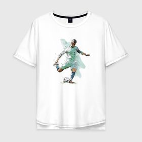 Мужская футболка хлопок Oversize с принтом Ronaldo в Петрозаводске, 100% хлопок | свободный крой, круглый ворот, “спинка” длиннее передней части | celebrity | football | forward | ronaldo | star | звезда | знаменитость | роналду | форвард | футбол