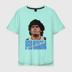 Мужская футболка хлопок Oversize с принтом Мы помним Диего! в Санкт-Петербурге, 100% хлопок | свободный крой, круглый ворот, “спинка” длиннее передней части | argentina | celebrity | diego maradona | football | forward | star | аргентина | диего марадона | звезда | знаменитость | форвард | футбол