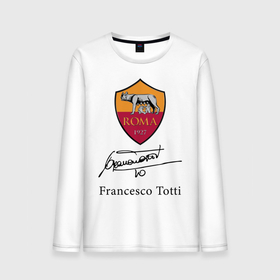 Мужской лонгслив хлопок с принтом Francesco Totti Roma , 100% хлопок |  | football | legend | roma | totti | wolf | волчица | италия | легенда | рим | тотти | футбол