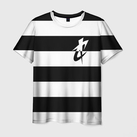Мужская футболка 3D с принтом Рок группа Синдикат в Новосибирске, 100% полиэфир | прямой крой, круглый вырез горловины, длина до линии бедер | логотип | музыка | рок | синдикат | тверь