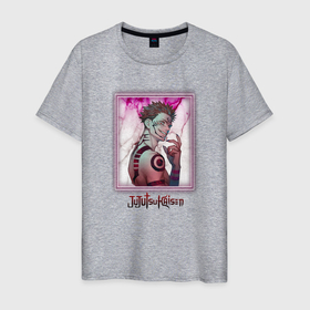 Мужская футболка хлопок с принтом Сукунна в Новосибирске, 100% хлопок | прямой крой, круглый вырез горловины, длина до линии бедер, слегка спущенное плечо. | gojo | itadori | jujutsu | satoro | sukua | годжо | итадори | магическая битва | сукунна | юдзи