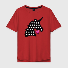 Мужская футболка хлопок Oversize с принтом Единорог, сердце, поп-ит в Екатеринбурге, 100% хлопок | свободный крой, круглый ворот, “спинка” длиннее передней части | pop it | simple dimple | unicorn | единорог | поп ит | симпл димпл