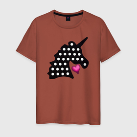 Мужская футболка хлопок с принтом Единорог, сердце, поп-ит в Новосибирске, 100% хлопок | прямой крой, круглый вырез горловины, длина до линии бедер, слегка спущенное плечо. | pop it | simple dimple | unicorn | единорог | поп ит | симпл димпл