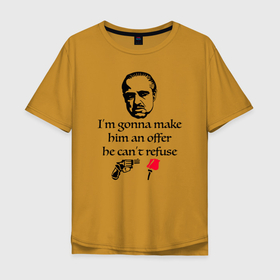 Мужская футболка хлопок Oversize с принтом The Godfather, Дон Корлеоне в Тюмени, 100% хлопок | свободный крой, круглый ворот, “спинка” длиннее передней части | the godfather | дон корлеоне | крестный отец