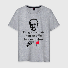 Мужская футболка хлопок с принтом The Godfather, Дон Корлеоне в Белгороде, 100% хлопок | прямой крой, круглый вырез горловины, длина до линии бедер, слегка спущенное плечо. | the godfather | дон корлеоне | крестный отец