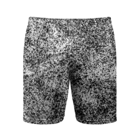 Мужские шорты спортивные с принтом Small-scale camouflage в Белгороде,  |  | абстракция | грязь | камуфляж | пятна | черно белый