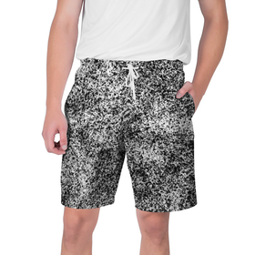 Мужские шорты 3D с принтом Small-scale camouflage ,  полиэстер 100% | прямой крой, два кармана без застежек по бокам. Мягкая трикотажная резинка на поясе, внутри которой широкие завязки. Длина чуть выше колен | абстракция | грязь | камуфляж | пятна | черно белый
