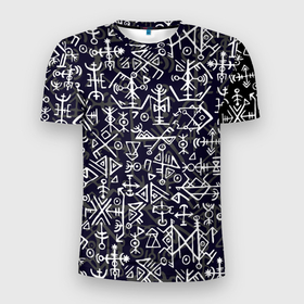 Мужская футболка 3D спортивная с принтом Руны в Курске, 100% полиэстер с улучшенными характеристиками | приталенный силуэт, круглая горловина, широкие плечи, сужается к линии бедра | кельтский | оберег | руны | символы | славянские | узоры
