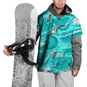 Накидка на куртку 3D с принтом Чайки в море в Белгороде, 100% полиэстер |  | волны | море | морские | птицы | чайка | чайки