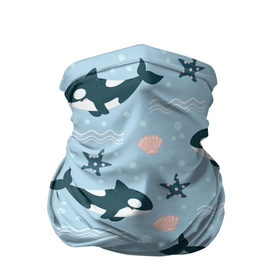 Бандана-труба 3D с принтом Косатки киты в Курске, 100% полиэстер, ткань с особыми свойствами — Activecool | плотность 150‒180 г/м2; хорошо тянется, но сохраняет форму | whale | касатка | кит | киты | косатка | косатки | морские | паттерн