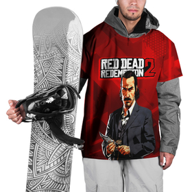 Накидка на куртку 3D с принтом Rockstar Games в Новосибирске, 100% полиэстер |  | game | red dead | red dead redemption 2 | redemption 2 | rockstar games | бандиты | дикий запад | игры | ковбои | оружие