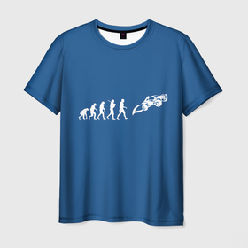 Мужская футболка 3D с принтом Rocket evolution в Тюмени, 100% полиэфир | прямой крой, круглый вырез горловины, длина до линии бедер | game | games | race | гонка | гоночка | игра | игры | лига ракет | машинки | рокет лига | футбол