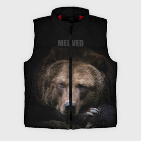 Мужской жилет утепленный 3D с принтом Русский MEDVED ,  |  | животные | звери | медведь | природа | русский медведь | черный