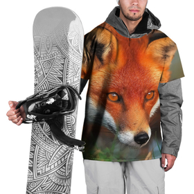 Накидка на куртку 3D с принтом Лисица охотница в Тюмени, 100% полиэстер |  | fox | foxy | животное | звери | лиса | лисенок | лисичка | милая | рыжая | фокс