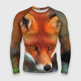 Мужской рашгард 3D с принтом Лисица охотница в Тюмени,  |  | fox | foxy | животное | звери | лиса | лисенок | лисичка | милая | рыжая | фокс