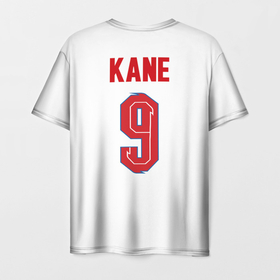 Мужская футболка 3D с принтом Кейн форма Англия 2021 2022 , 100% полиэфир | прямой крой, круглый вырез горловины, длина до линии бедер | 2020 | 2021 | euro | fifa | kane | uefa | аглийская | англичане | англия | гарри | гарри кейн | евро | кейн | сборная англии | сборной | уефа | фифа | форма | футбол | футбольная | харри | харри кейн