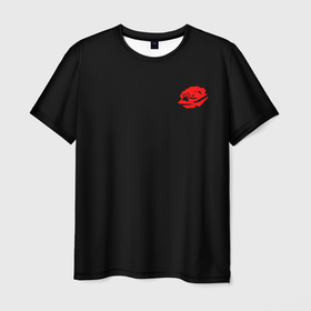 Мужская футболка 3D с принтом Крестный отец - Роза в Белгороде, 100% полиэфир | прямой крой, круглый вырез горловины, длина до линии бедер | jntw | rhtcnysq | алая | вектор | красная | крестный | отец | роза | смокинг | фильм | цветок | черный