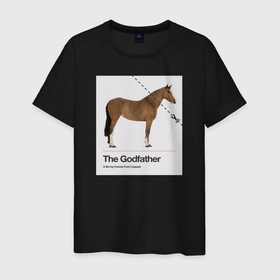 Мужская футболка хлопок с принтом голова лошади Крестный отец в Тюмени, 100% хлопок | прямой крой, круглый вырез горловины, длина до линии бедер, слегка спущенное плечо. | godfather | кино | крестный отец | фильм