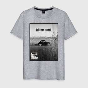 Мужская футболка хлопок с принтом Дон Вито Корлеоне в Белгороде, 100% хлопок | прямой крой, круглый вырез горловины, длина до линии бедер, слегка спущенное плечо. | godfather | кино | крестный отец | фильм