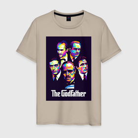 Мужская футболка хлопок с принтом godfather крестный отец в Тюмени, 100% хлопок | прямой крой, круглый вырез горловины, длина до линии бедер, слегка спущенное плечо. | godfather | кино | крестный отец | фильм