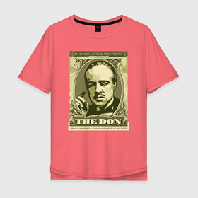 Мужская футболка хлопок Oversize с принтом The DON в Кировске, 100% хлопок | свободный крой, круглый ворот, “спинка” длиннее передней части | godfather | кино | крестный отец | фильм
