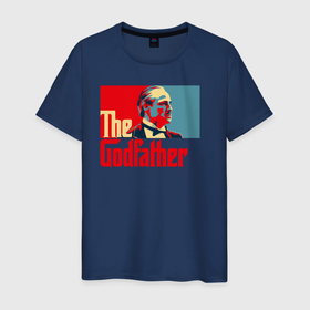Мужская футболка хлопок с принтом godfather logo в Петрозаводске, 100% хлопок | прямой крой, круглый вырез горловины, длина до линии бедер, слегка спущенное плечо. | godfather | кино | крестный отец | фильм