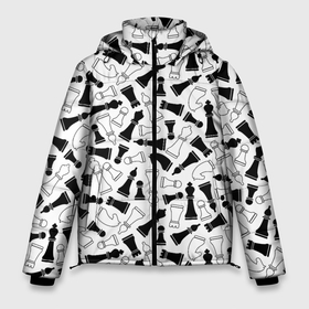 Мужская зимняя куртка 3D с принтом Шахматы в Курске, верх — 100% полиэстер; подкладка — 100% полиэстер; утеплитель — 100% полиэстер | длина ниже бедра, свободный силуэт Оверсайз. Есть воротник-стойка, отстегивающийся капюшон и ветрозащитная планка. 

Боковые карманы с листочкой на кнопках и внутренний карман на молнии. | анатолий карпов | бобби фишер | владимир крамник | гари каспаров | игра | король | ладья | магнус карлсен | математика | михаил ботвинник | пешка | ферзь | хосе рауль капабланка | чёрно белые