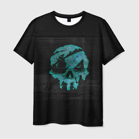 Мужская футболка 3D с принтом Skull of pirate , 100% полиэфир | прямой крой, круглый вырез горловины, длина до линии бедер | game | games | pirate | sea of thieves | sot | игра | игры | корабли | корабль | кракен | майкрософт | море | море воров | моря | пираты