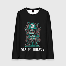 Мужской лонгслив 3D с принтом Старый пират в Петрозаводске, 100% полиэстер | длинные рукава, круглый вырез горловины, полуприлегающий силуэт | game | games | pirate | sea of thieves | sot | игра | игры | корабли | корабль | кракен | майкрософт | море | море воров | моря | пираты