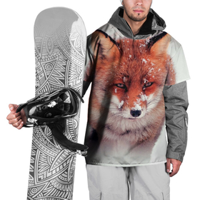 Накидка на куртку 3D с принтом Лисица и снег в Тюмени, 100% полиэстер |  | fox | foxy | животное | звери | лиса | лисенок | лисичка | милая | рыжая | фокс