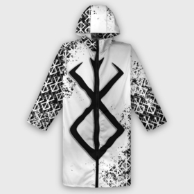 Дождевик унисекс 3D с принтом БЕРСЕРК logo ч б в городе Новоалтайск,  |  | anime | berserk | аниме | берсерк | бесерк | гатс | гриффит | комикс | манга | мультфильм