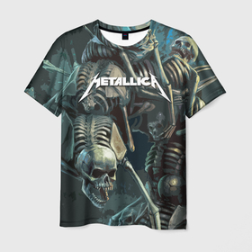 Мужская футболка 3D с принтом Metallica Metal Skull , 100% полиэфир | прямой крой, круглый вырез горловины, длина до линии бедер | american | james hetfield | kirk hammett | metal band | metallica | music | mystic | rock | американская | джеймс хетфилд | металлика | музыка | рок | скилет | череп