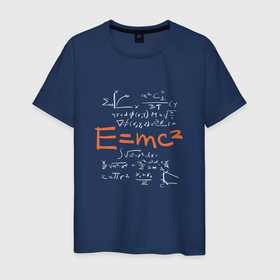Мужская футболка хлопок с принтом Формула относительности E=MC2 в Санкт-Петербурге, 100% хлопок | прямой крой, круглый вырез горловины, длина до линии бедер, слегка спущенное плечо. | albert einstein | formula | physics | альберт эйнштейн | график | графики | закон взаимосвязи массы и энергии | математические формулы | немецкий физик | нобелевская | общая теория относительности