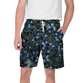 Мужские шорты 3D с принтом Маленькие ЦветЫ в Тюмени,  полиэстер 100% | прямой крой, два кармана без застежек по бокам. Мягкая трикотажная резинка на поясе, внутри которой широкие завязки. Длина чуть выше колен | абстракция | маленькие | синие цветы | цветы