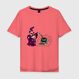 Мужская футболка хлопок Oversize с принтом Admin Wizard в Санкт-Петербурге, 100% хлопок | свободный крой, круглый ворот, “спинка” длиннее передней части | admin | it | sysadmin | wizard | админ | айти | волшебник | маг | пк