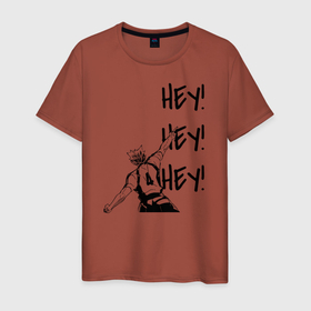 Мужская футболка хлопок с принтом ХЕЙ! ХЕЙ! ХЕЙ! Юу Нишиноя Haikyu!! в Новосибирске, 100% хлопок | прямой крой, круглый вырез горловины, длина до линии бедер, слегка спущенное плечо. | 4 номер | anime | haikyu | haikyuu | karasuno | manga | аниме | божественный хранитель карасуно | волейбол | волейбольный клуб | карасуно | манга | ноя сан | саеко | старшая школа | супер либеро | хаику | хаикую | юу чан