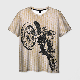 Мужская футболка 3D с принтом Эндуро Кросс в Екатеринбурге, 100% полиэфир | прямой крой, круглый вырез горловины, длина до линии бедер | байк | байкер | мото | мото кросс | мотокрос | мотоцикл | питбайк