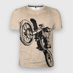 Мужская футболка 3D спортивная с принтом Эндуро Кросс в Курске, 100% полиэстер с улучшенными характеристиками | приталенный силуэт, круглая горловина, широкие плечи, сужается к линии бедра | байк | байкер | мото | мото кросс | мотокрос | мотоцикл | питбайк