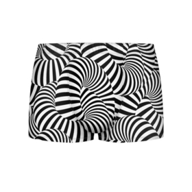 Мужские трусы 3D с принтом Гипнотическая абстракция , 50% хлопок, 50% полиэстер | классическая посадка, на поясе мягкая тканевая резинка | abstraction | background | hypnosis | hypnotic abstraction | stripes | texture | zebra | абстракция | гипноз | гипнотическая абстракция | зебра | полоски | текстура | фон