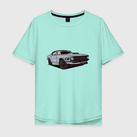 Мужская футболка хлопок Oversize с принтом Джон Уик Ford Mustang Boss 429 в Петрозаводске, 100% хлопок | свободный крой, круглый ворот, “спинка” длиннее передней части | car | john wick | keanu reeves | killer | monster | movie | muscle car | retro | v8 | vintage | автомобиль | винтаж | винтажный мустанг | киану ривз | кину ривз | масл кар | машина джона уика | монстр | ретро | тачка | ф