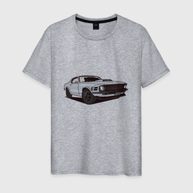 Мужская футболка хлопок с принтом Джон Уик Ford Mustang Boss 429 в Новосибирске, 100% хлопок | прямой крой, круглый вырез горловины, длина до линии бедер, слегка спущенное плечо. | car | john wick | keanu reeves | killer | monster | movie | muscle car | retro | v8 | vintage | автомобиль | винтаж | винтажный мустанг | киану ривз | кину ривз | масл кар | машина джона уика | монстр | ретро | тачка | ф