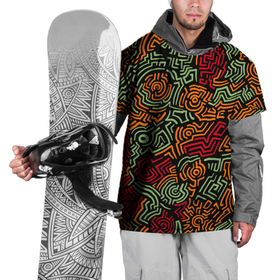 Накидка на куртку 3D с принтом абстрактный узор линии в Белгороде, 100% полиэстер |  | Тематика изображения на принте: абстракция | круги | линии | рисунок | узор | футуризм | цвет