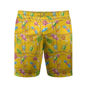 Мужские шорты спортивные с принтом Конфеты ,  |  | Тематика изображения на принте: background | candy | lollipops | pattern | texture | конфеты | леденцы | паттерн | текстура | фон