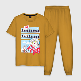 Мужская пижама хлопок с принтом HEY HEY HEY птички Карасуно Haikyuu!! в Тюмени, 100% хлопок | брюки и футболка прямого кроя, без карманов, на брюках мягкая резинка на поясе и по низу штанин
 | Тематика изображения на принте: anime | haikyu | haikyuu | karasuno | manga | аниме | асахи азумане | волейбол | волейбольный клуб | вороны | карасуно | коши сугавара | манга | рюноске танака | старшая школа | тобио кагеяма | хаику | хаикую | шоё хината