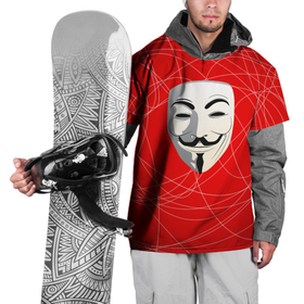 Накидка на куртку 3D с принтом Маска Гая Фокса в Петрозаводске, 100% полиэстер |  | anonimus | аноним | анонимус | гай | защита | маска | фокс