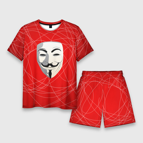 Мужской костюм с шортами 3D с принтом Маска Гая Фокса ,  |  | anonimus | аноним | анонимус | гай | защита | маска | фокс